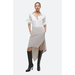 Helmut Lang VIRGIN‎ WOOL SCARF HEM SKIRT Sand 6